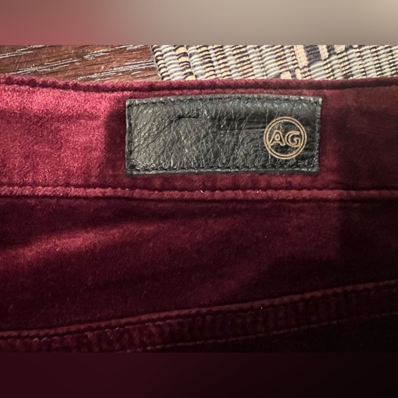 AG Adriano Goldschmied Jodi Velvet Crop High Rise Slim Fare in Burgundy NWOT 27 - Picture 10 of 15